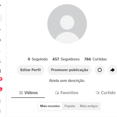 CONTA TIK TOK 457 SEGUIDORES E 786 CURTIDAS (CONTAS TIK TOK)