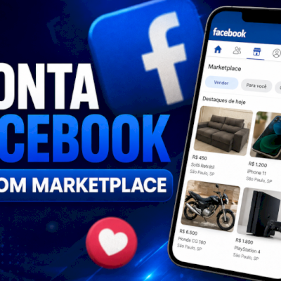 CONTAS FACEBOOK COM MARKETPKACE ATIVO - Contas Facebook novas com marketpkace