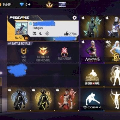 conta free fire muito gemada