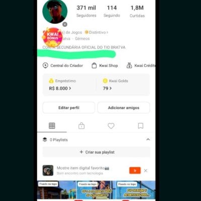 🔥 CONTA KWAI À VENDA — VERIFICADA! 🔥  ✅ Conta verificada 👥 371 MIL seguidores