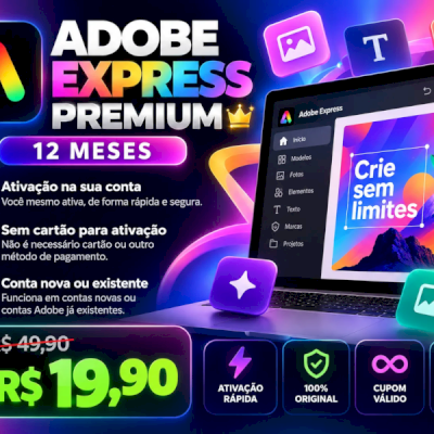 Adobe Express Premium – 12 Meses | Ativação na Sua Conta