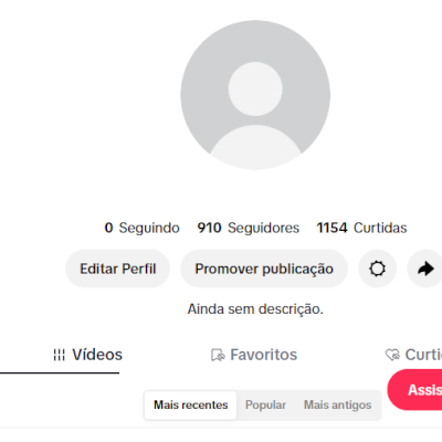 CONTA TIK TOK 910 SEGUIDORES E 1,1K DE CURTIDAS (CONTAS TIK TOK)