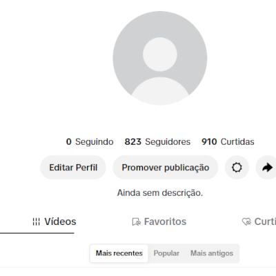 CONTA TIK TOK 823 SEGUIDORES E 910 CURTIDAS (CONTAS TIK TOK)