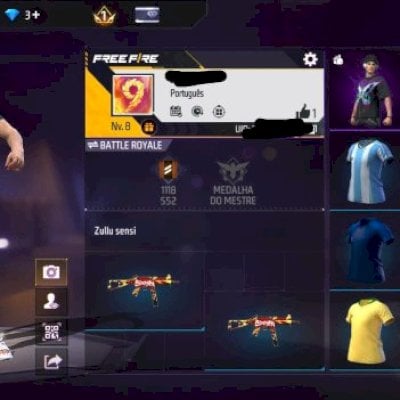 Conta ff com camisas de time+ump att