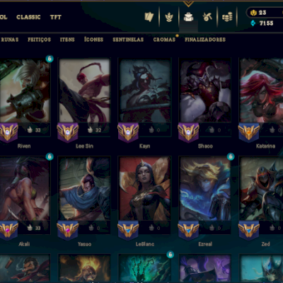 CONTA LEAGUE OF LEGENDS UNRANKED - NVL 371 - 143 CHAMPS - 168 SKINS