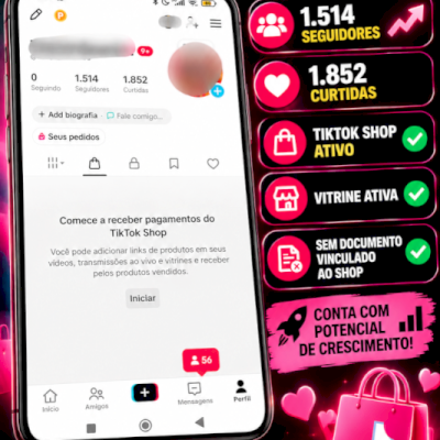 TikTok Shop BR | 1,5K seguidores | Pronta Pra Crescer