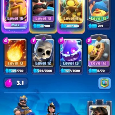 Conta de Clash Royale Gemada 10k troféus com carta level 16