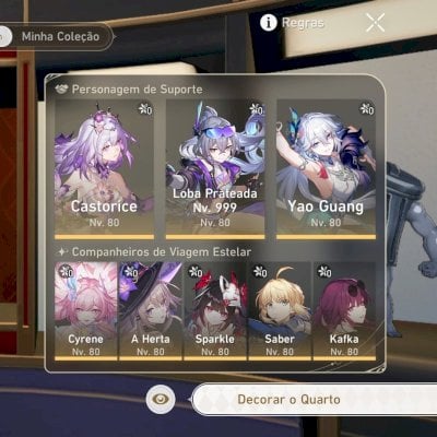 AR69 com Loba Prateada Nv. 999, A Herta, Yao Guang, Cyrene, Castorice+