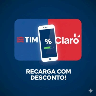 RECARGA DE CELULAR COM DESCONTO - TIM, CLARO & VIVO [ PROMOÇÃO ]