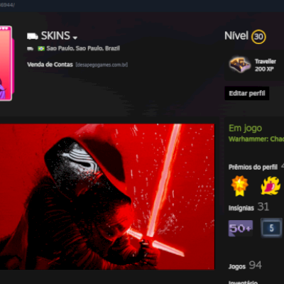 CONTA STEAM C 94 JOGOS/PRIME CS/PROGRESSO DBD