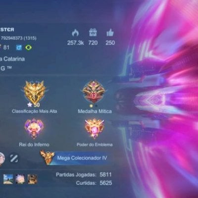 Conta colecionador, várias skins, efeitos de retornos, bordas e etc