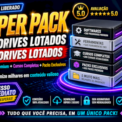Super Pack Com Drives cursos Ferramentas Sistemas e muito mais