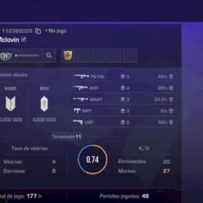 Conta de standoff2 com faca e luva