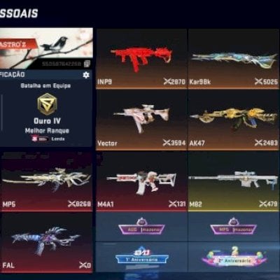 MP7 Tidesong ETERNO + AR97 Limited + Zero Ronin + AUG RÉQUIEM conta muito boa