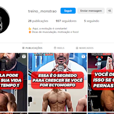 PERFIL A VENDA NO INSTAGRAM - Conta do nicho de saúde/musculação