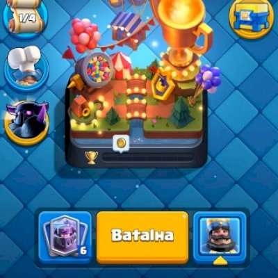 Clash Royale level 54, 6 cartas level 15, 4 evoluções e 4 fragmentos de curinga