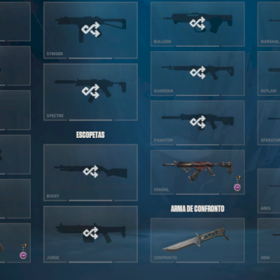 conta valorant com 3 vandal 2 facas