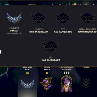 Prata 1 com 30 Champs e 9 Skins