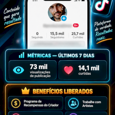 Conta Monetizada | 15,5K Seguidores | Pronta para faturar