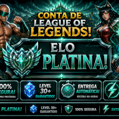 [ENTREGA AUTOMÁTICA] CONTA LOL PLATINA, UPADA NA MÃO, LVL 40, 100% SEGURA