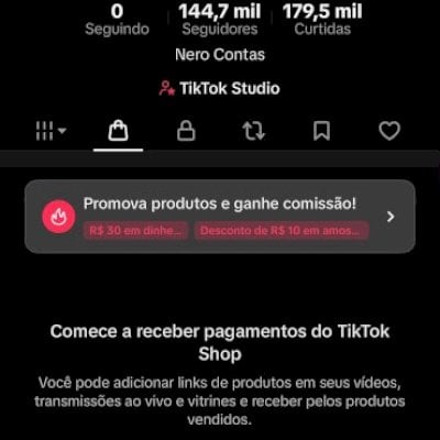 TIKTOK SHOP - 145K SEGUIDORES E + DE 1M DE VIEWS!⚠️VEJA A DESCRIÇÃO PARA DÚVIDAS
