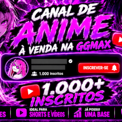 Canal de Anime no Youtube com 1000 Inscritos (Media 70K de Viws)