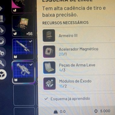 Vendo Blueprints, esquemas, itens arc raiders…