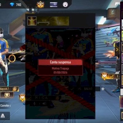 Conta de free fire antiga com Skins top nível 50 e coisas raras e muito mais