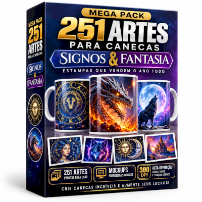 ⚡ 251 Artes Para Canecas Sublimação Signos & Fantasia | Alta Resolução