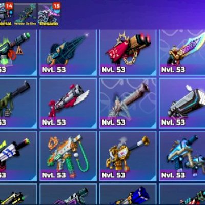 Conta pixel gun 3d,  todas as armas e armaduras e nível 53