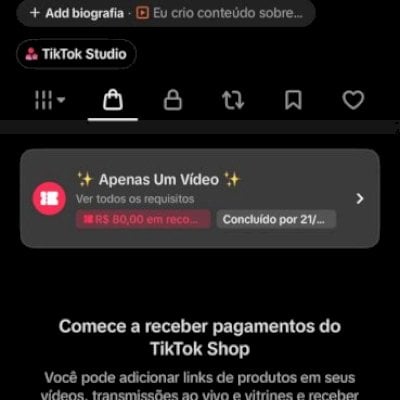 CONTA DO TIKTOK COM SHOP ATIVO +5,6K SEGUIDORES +74,8K CURTIDA(ENGAJAMENTO REAL)