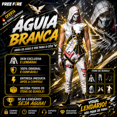 CONJUNTO NINJA BRANCO LV 15OU+  +TROCA NICK + 20K OURO [NO SEU EMAIL]