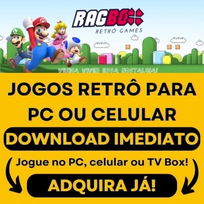 Ragbox Retrô Games para Android, PC e TV Box-Acesso Vitalício e Envio Automático
