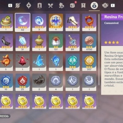 Conta genshin (NV 59) 20 personagens 5 estrelas e armas