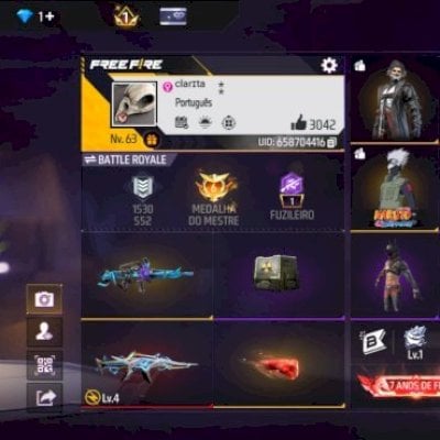 Conta Free Fire antiga,passes antigos, evolutivas e punhos!