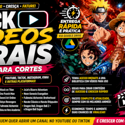 PACK DE VÍDEOS VIRAIS DE ANIMES 🎬 +20 ANIMES | ENTREGA AUTOMÁTICA 🎯