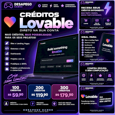 CREDITOS LOVABLE NA SUA CONTA