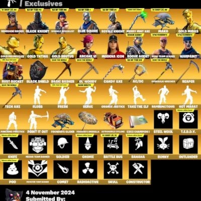 [PS4-5, XBOX/PC] conta OG com RENEGADE RAIDER / BLACK KNIGHT / 310 skins