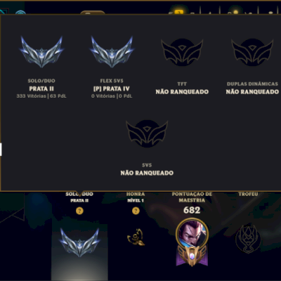 Prata 2 com TODOS os Champs e 132 Skins (Mais de 600 Jogos)