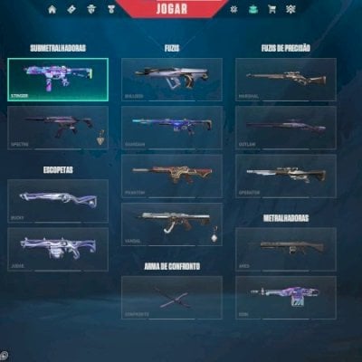 Conta de valorant com 45 skins, e mais de 1900 reais gastos (PREÇO NEGOCIOAVEL)