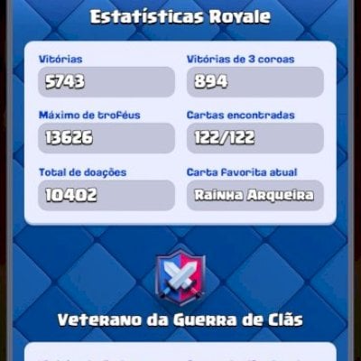 Conta 13626 Troféus - Grande Campeão - 300k gold - 4100 gems