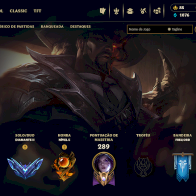 Conta diamante com todos os bonecos e 109 skins