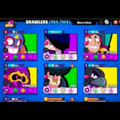 Conta de brawl stars de 2018 com brawlers 85 full, e skins exclusiva