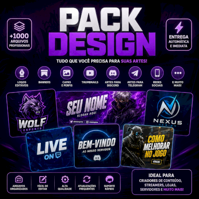 🎨 Pack Design Premium – Logos, Banners, Capas, Artes para Discord, Telegram e R
