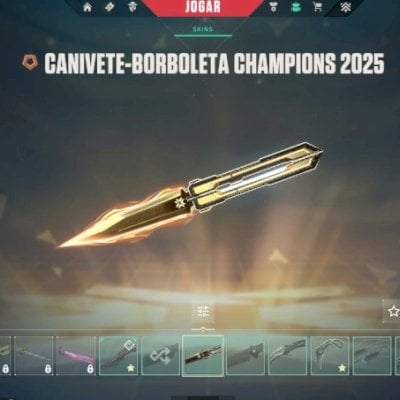 Conta Champions 2025 kit + 3 facas + 4 vandal