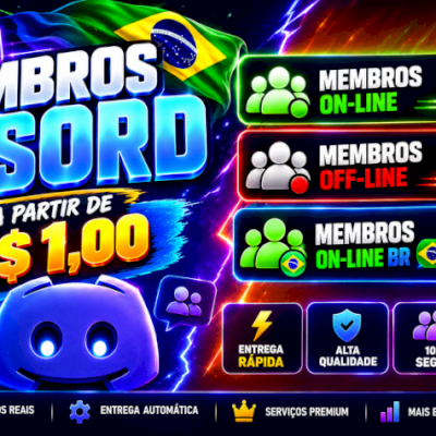 🚀 Discord | Membros Online, Offline e 🔰 Brasileiros