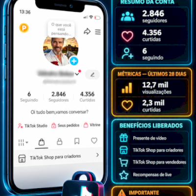 TikTok Shop | 2.8k Seguidores | Boa Base para Crescer