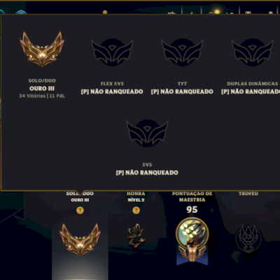 Ouro 3 com 60 Champs e 45 Skins