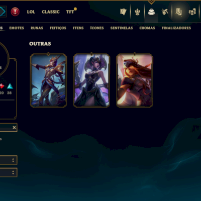Unranked com 150 Champs e 366 Skins +Icones raros 2012