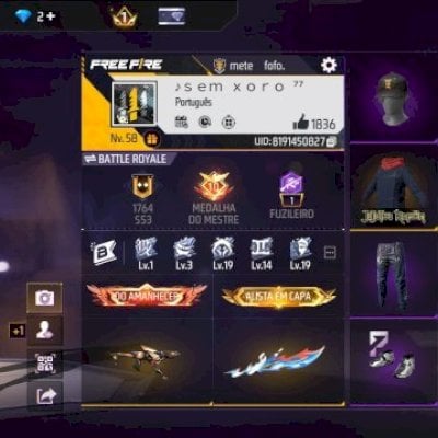 CONTA DE FREE FIRE BOA PARA INICIAR/ ALGUMAS COMBINAÇÕES LEGAIS/ VEM NELA